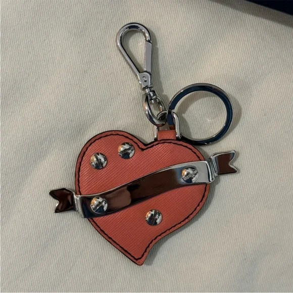 PRADA Saffiano Trick Heart Bag Charm - Picture 11 of 16